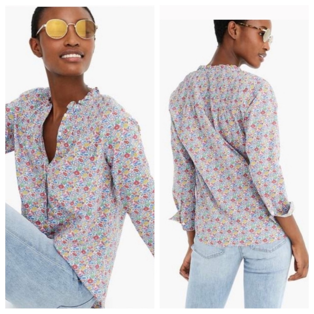 J.crew liberty of London fabrics favorite flower classic popover